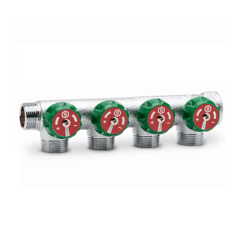 Коллектор для воды 4 выхода Stout 1"x3/4" евроконус арт.SMB-6850-013404