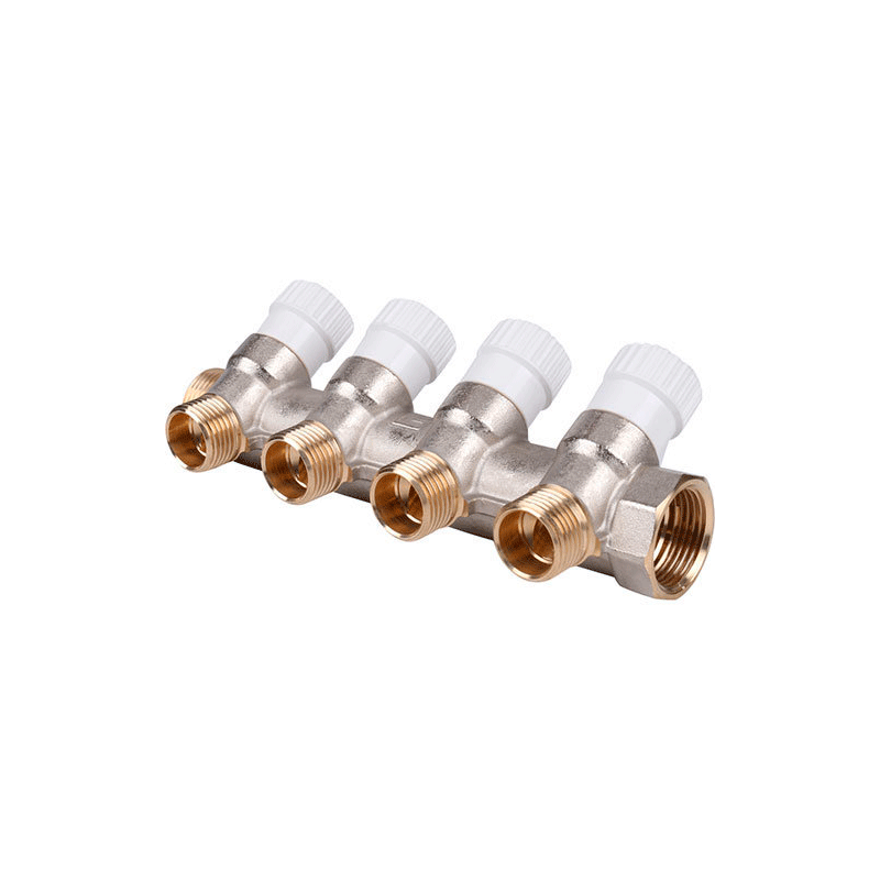 Коллектор для воды 4 выхода Stout 3/4"x1/2" плоское уплотнение арт.SMB 6852 341204