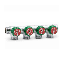 Коллектор для воды 4 выхода Stout 1"x3/4" евроконус арт.SMB-6850-013404