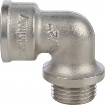 Угольник с упором НВ никелированный резьбовой 1/2" Stout