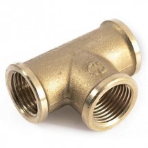 Тройник ВВ латунный резьбовой 1/4" Stout