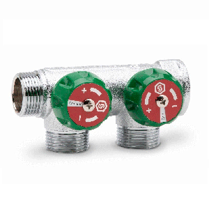 Коллектор для воды 2 выхода Stout 3/4"x1/2" плоское уплотнение арт.SMB-6849-341202