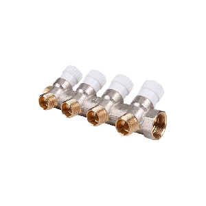Коллектор для воды 4 выхода Stout 3/4"x1/2" плоское уплотнение арт.SMB 6852 341204